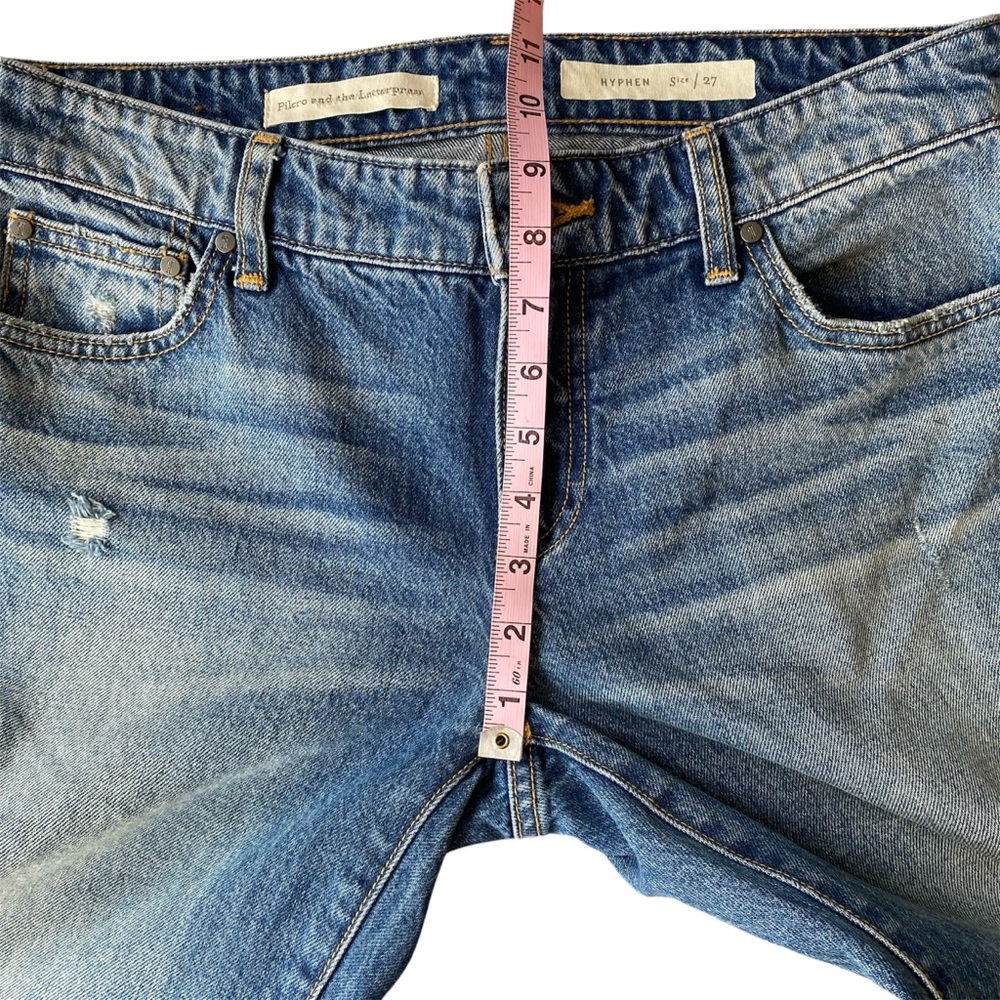 Anthropologie Pilcro Hyphen Fringe Crop Jeans Raw Hem Boyfriend 27 - Picture 13 of 15